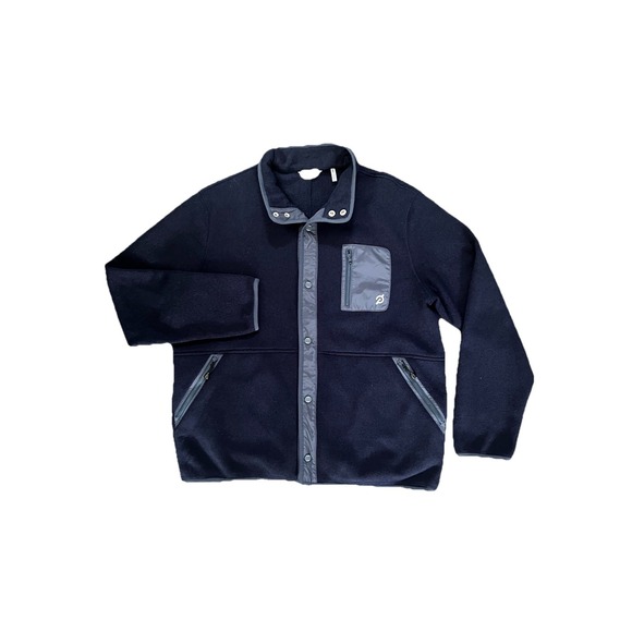 Peloton Sherpa Fleece Jacket XL Snap Closure Navy Blue Warm Athletica Hiking - Picture 1 of 7